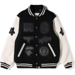 A BATHING APE® Shark Hooded Varsity Jacket