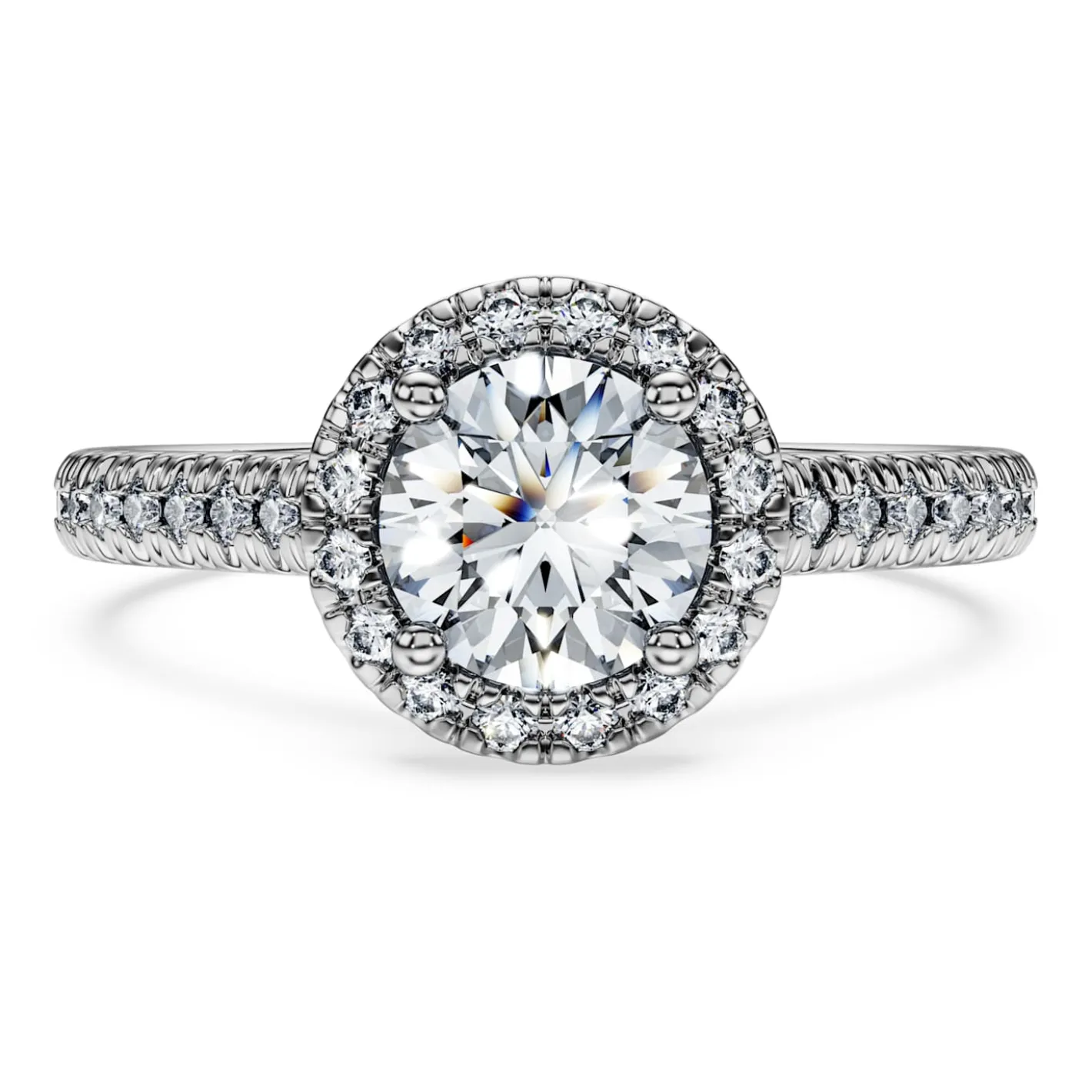 Eternity halo solitaire ring