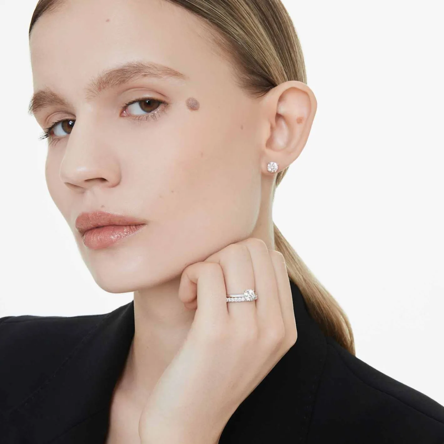 Eternity solitaire stud earrings