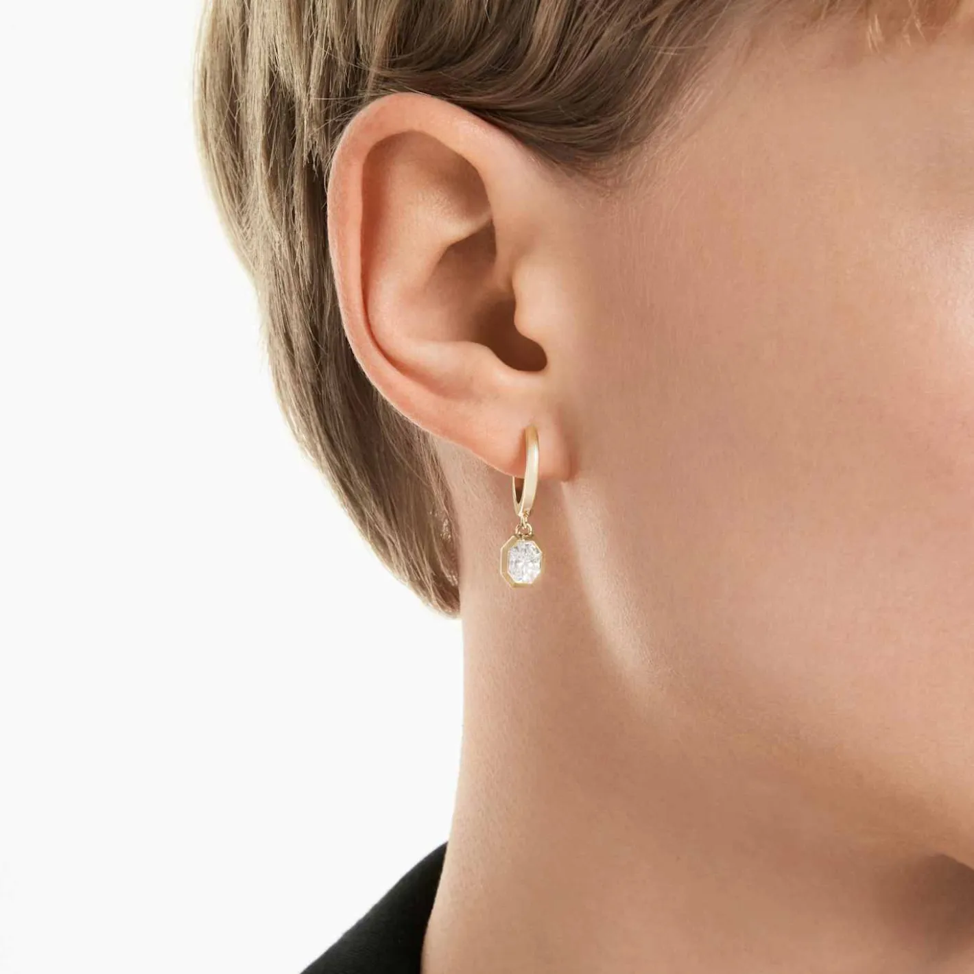 Octagon drop earrings