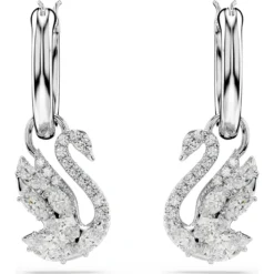 Swan drop earrings