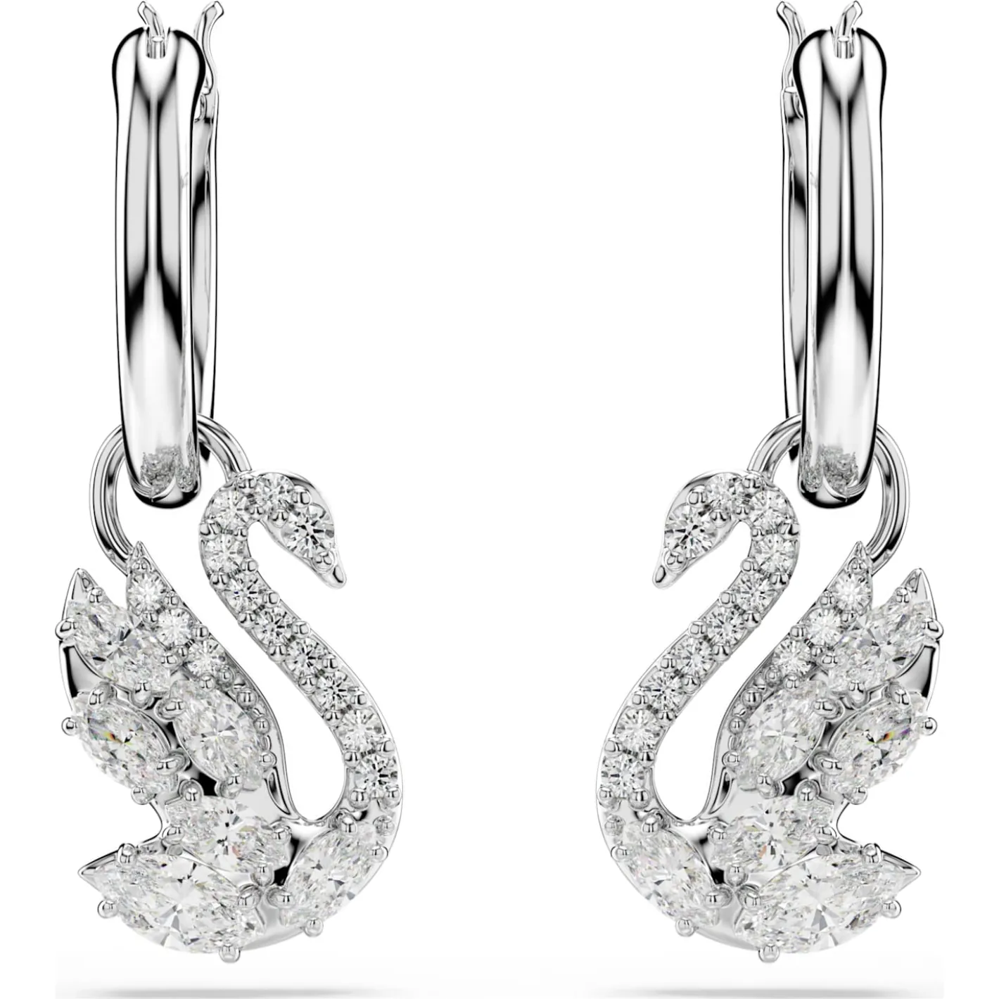 Swan drop earrings