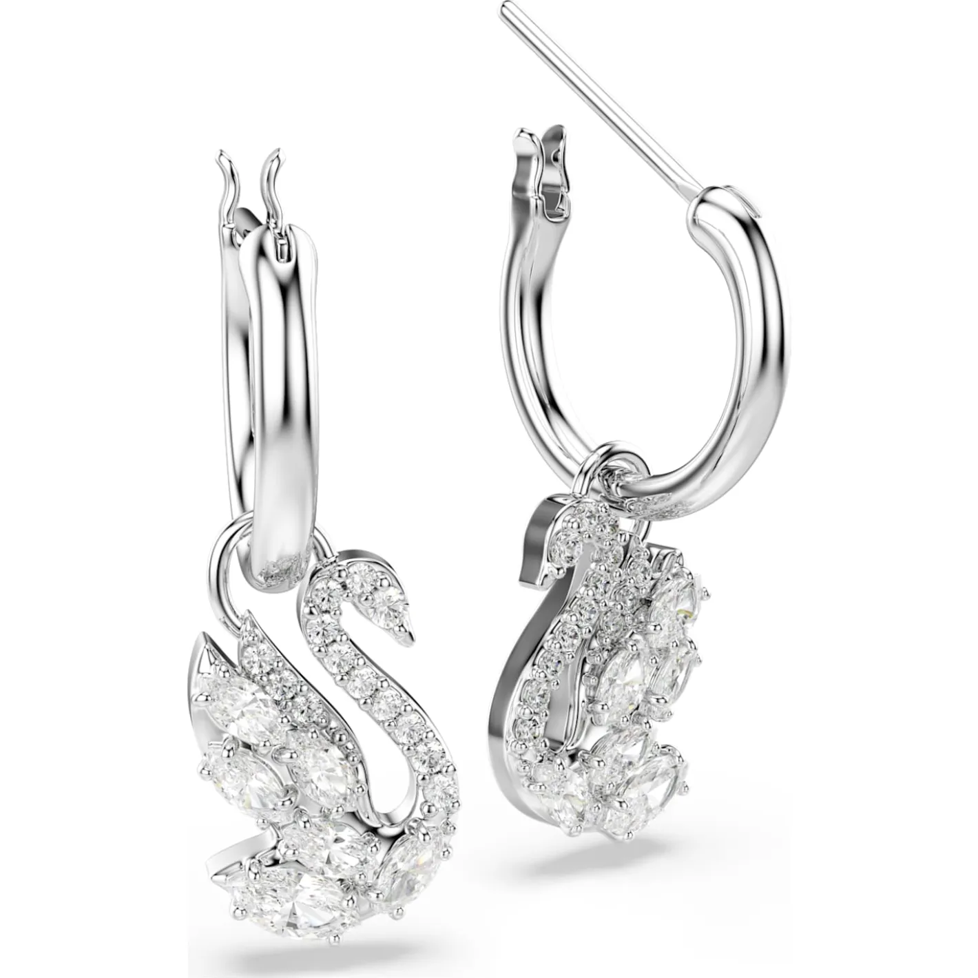Swan drop earrings