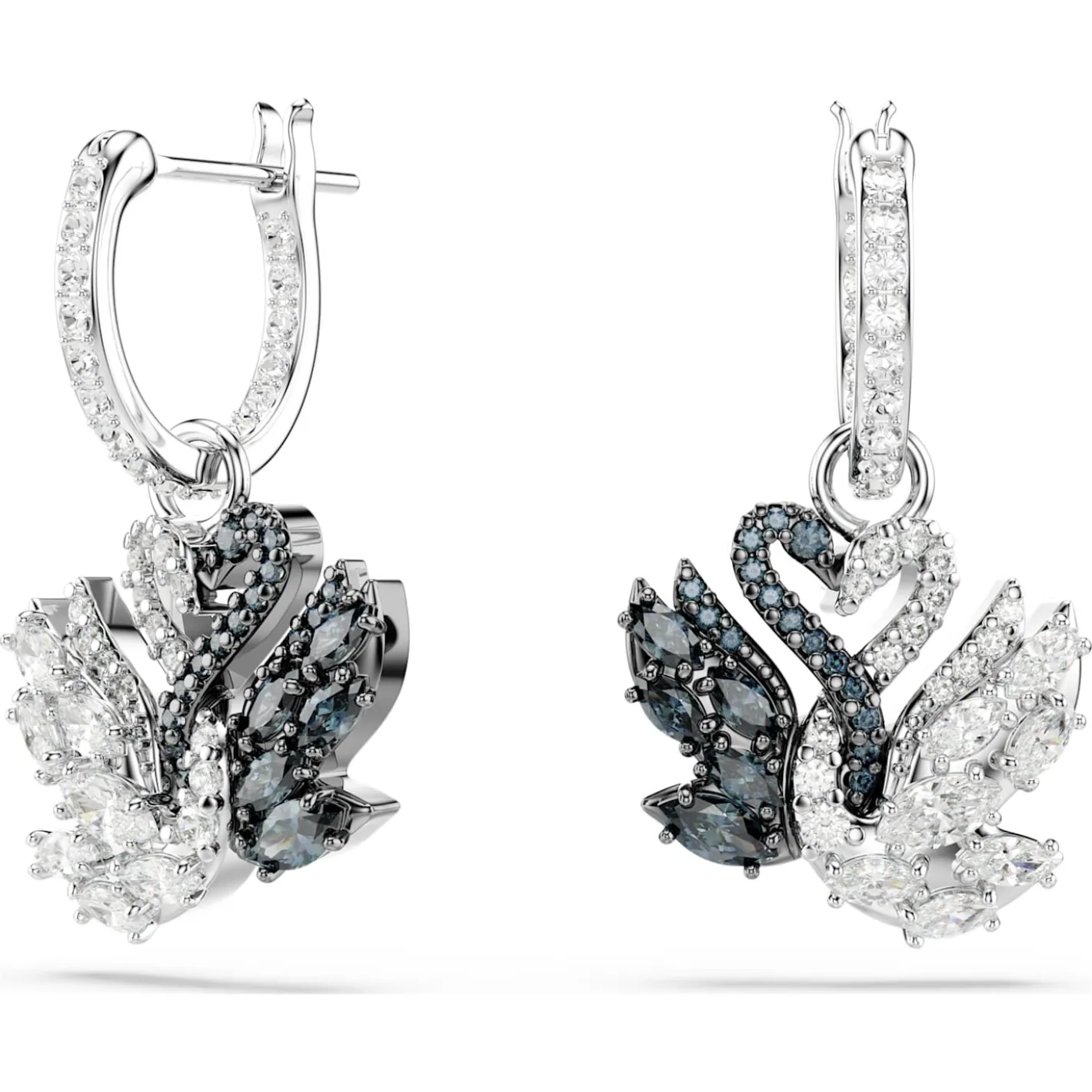 Swan drop earrings