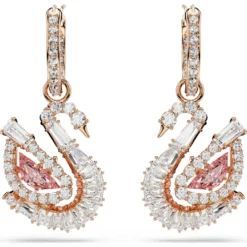 Swan drop earrings