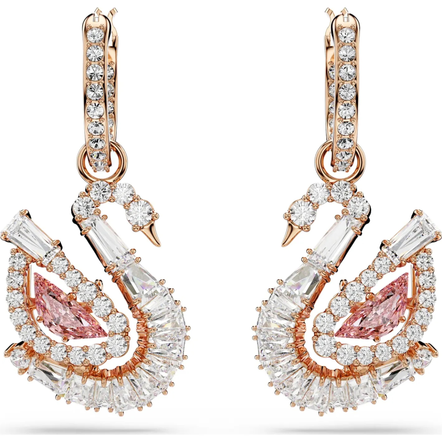 Swan drop earrings