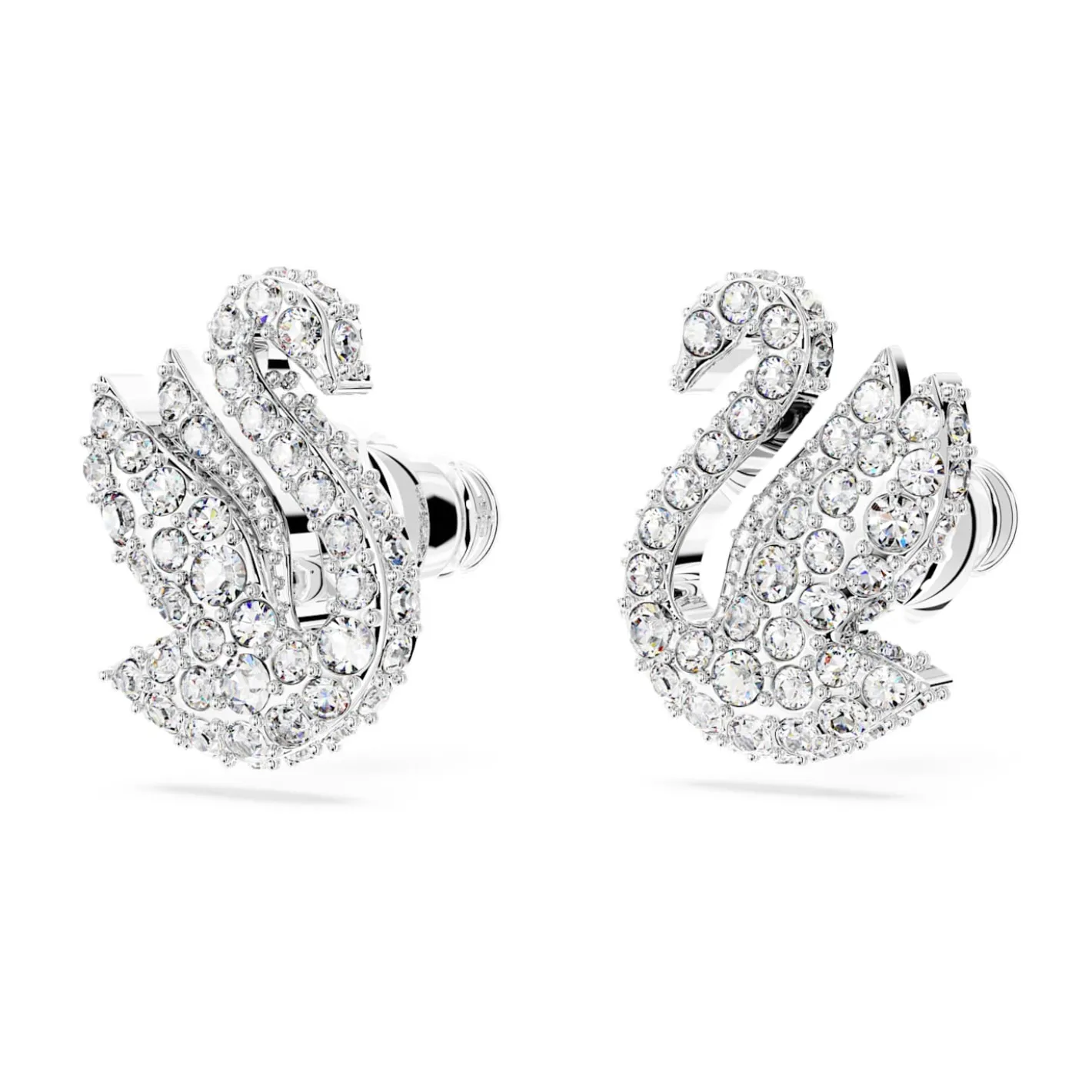 Swan stud earrings