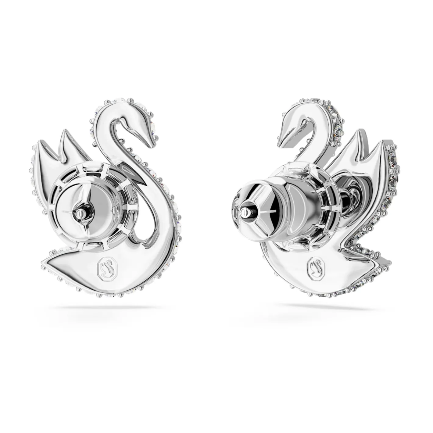Swan stud earrings