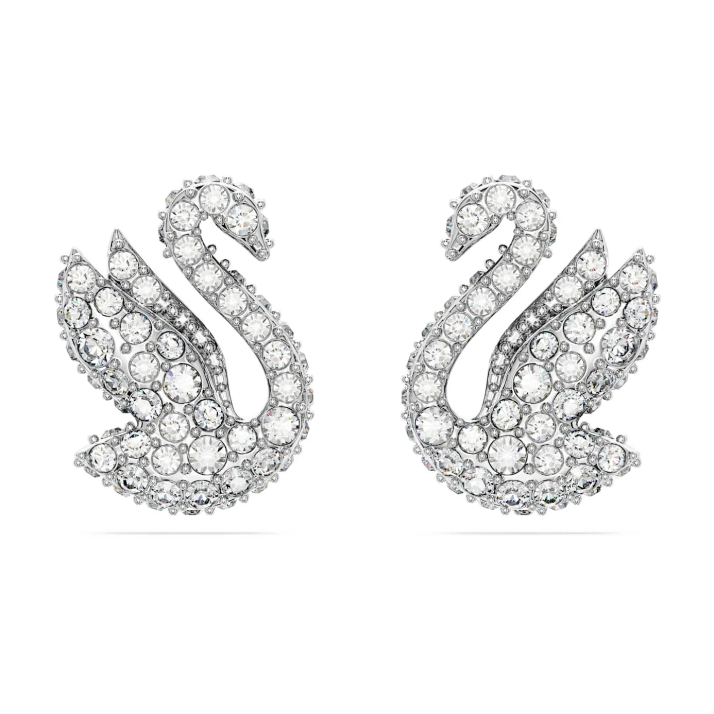 Swan stud earrings
